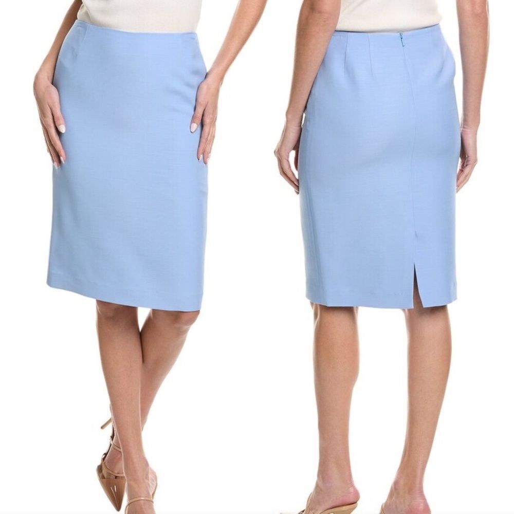 LAFAYETTE 148 | NEW Cool Blue Pencil Skirt Wool-Silk Women’s Size 8